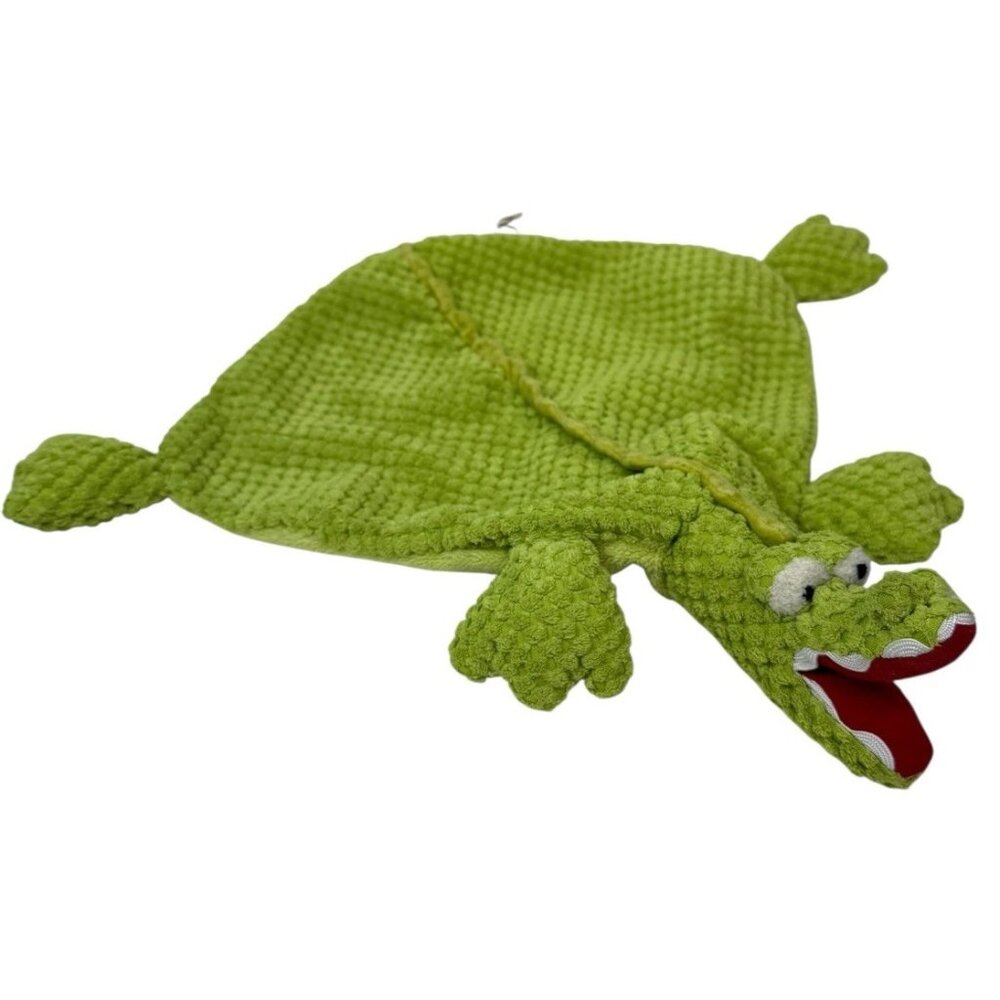 Maison Chic Green Alligator Crocodile Lovey Baby Plush Security Blanket Textured